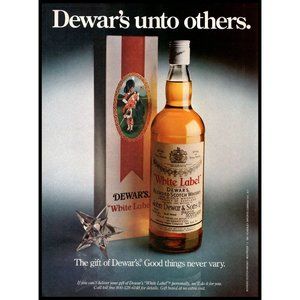 1981 Dewars Scotch Vintage Print Ad Christmas Gift Crystal Star Wall Art Photo